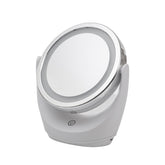 LED Makeup Mirror Double Sided 1X/5X Magnifying, 360° Rotation, 3 Light Mode, USB-powered